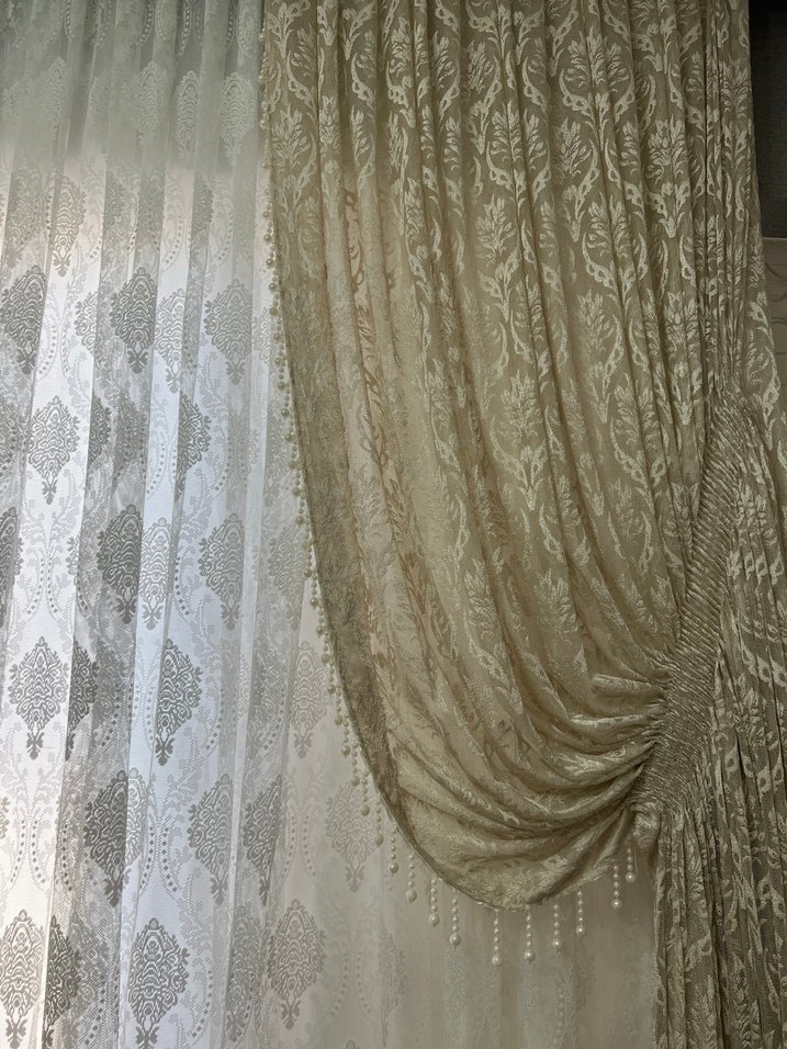 Krem tül fon perde - Görsel 3