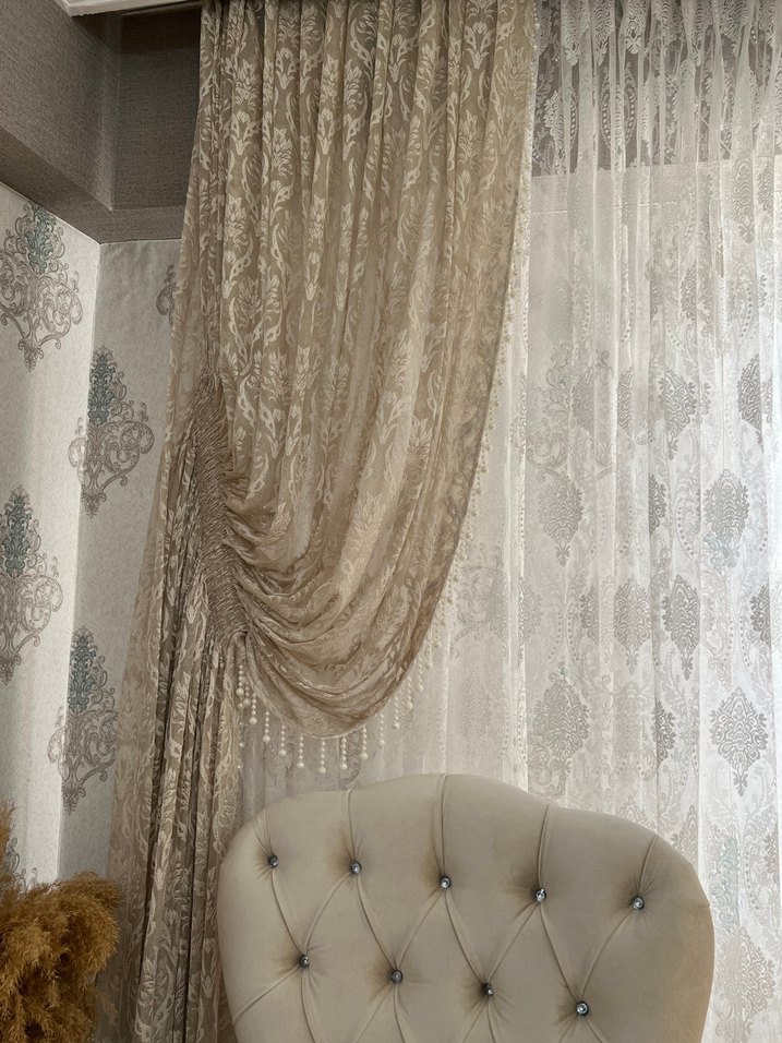 Krem tül fon perde - Görsel 4