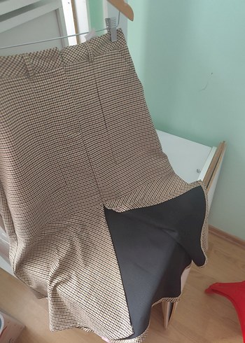 Bej Midi Önden Yırtmaçlı Kadın Etek - Görsel 7