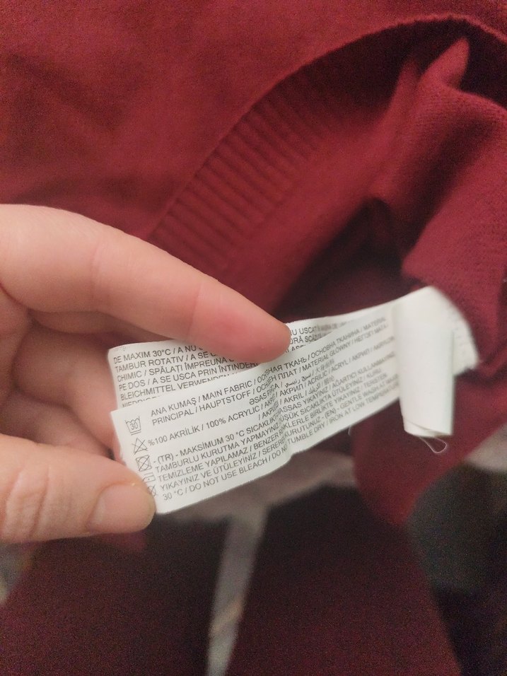 Bordo Yarım Balıkçı Yaka Kadın Triko - Görsel 4