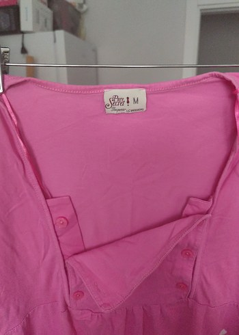 Pembe Desenli Hamile ve Emzirme Geceliği - Görsel 4