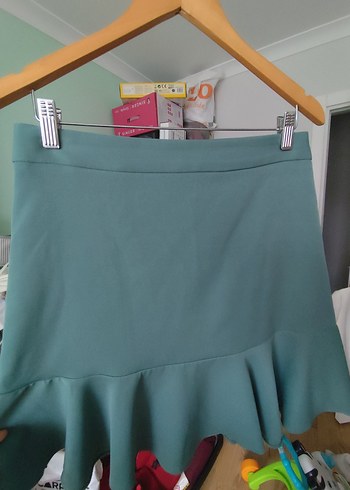 Yeşil Mini Fırfırlı Kadın Etek - Görsel 3