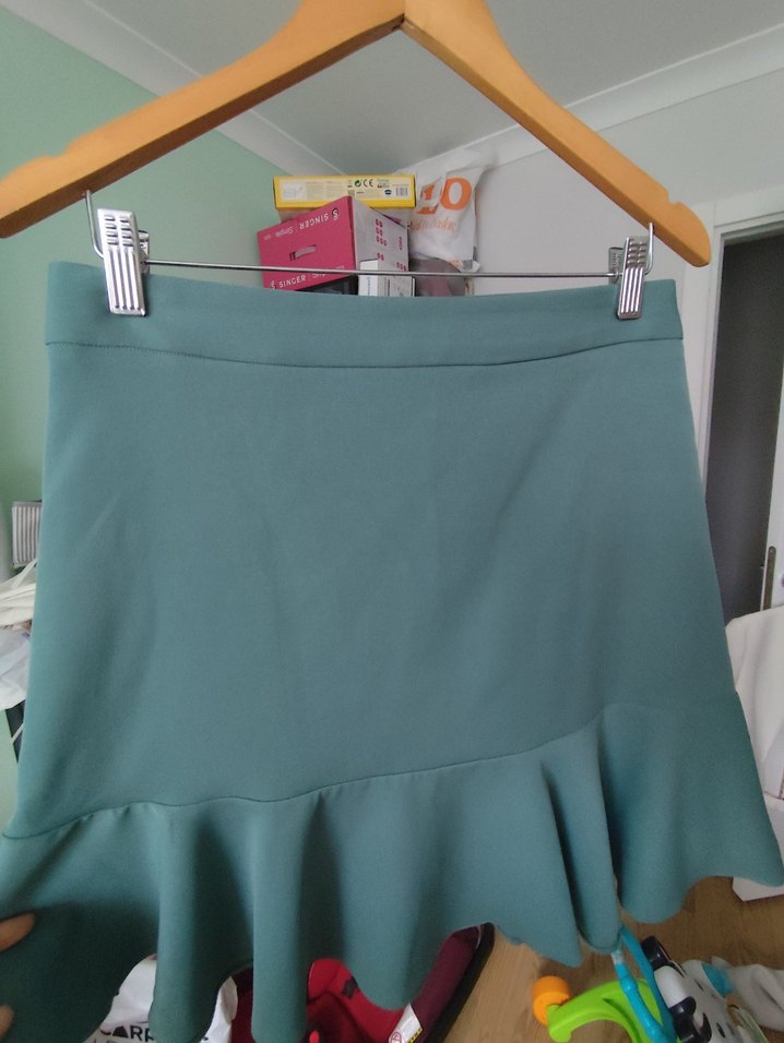 Yeşil Mini Fırfırlı Kadın Etek - Görsel 3