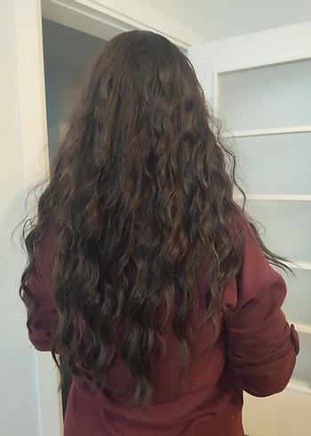 Perçemli Uzun Su Dalgası Fiber Sentetik Peruk - Görsel 6