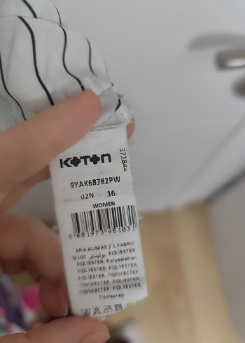 Çizgili Beyaz Kadın Gömlek - Görsel 8