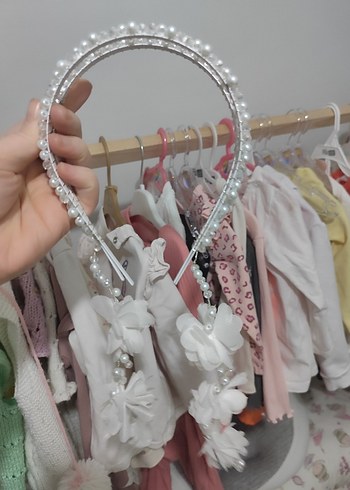 İnci Boncuklu Beyaz Taç - Görsel 2