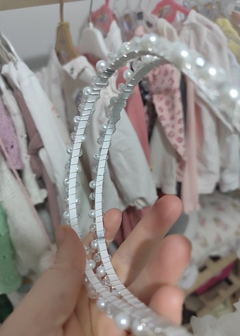 İnci Boncuklu Beyaz Taç - Görsel 5