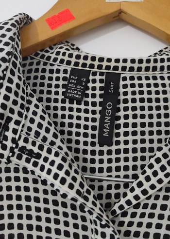 Gri Siyah Düğmeli Kadın Uzun Kollu Gömlek - Görsel 2