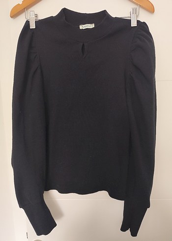 Damla Dekolteli Prenses Kol Kadın Triko Bluz - Görsel 2