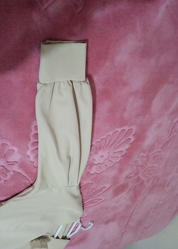 Kadın Bej Uzun Ceketli Kemerli Takım - Görsel 3