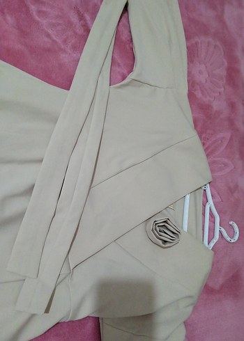 Kadın Bej Uzun Ceketli Kemerli Takım - Görsel 5