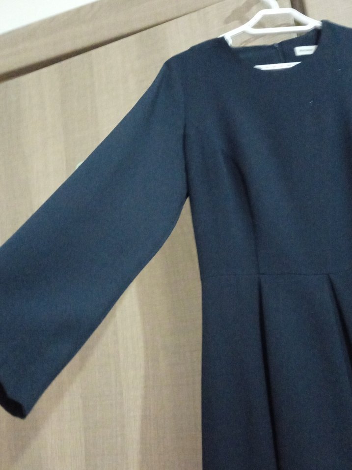 Siyah Uzun Kollu Salaş Elbise - Görsel 3