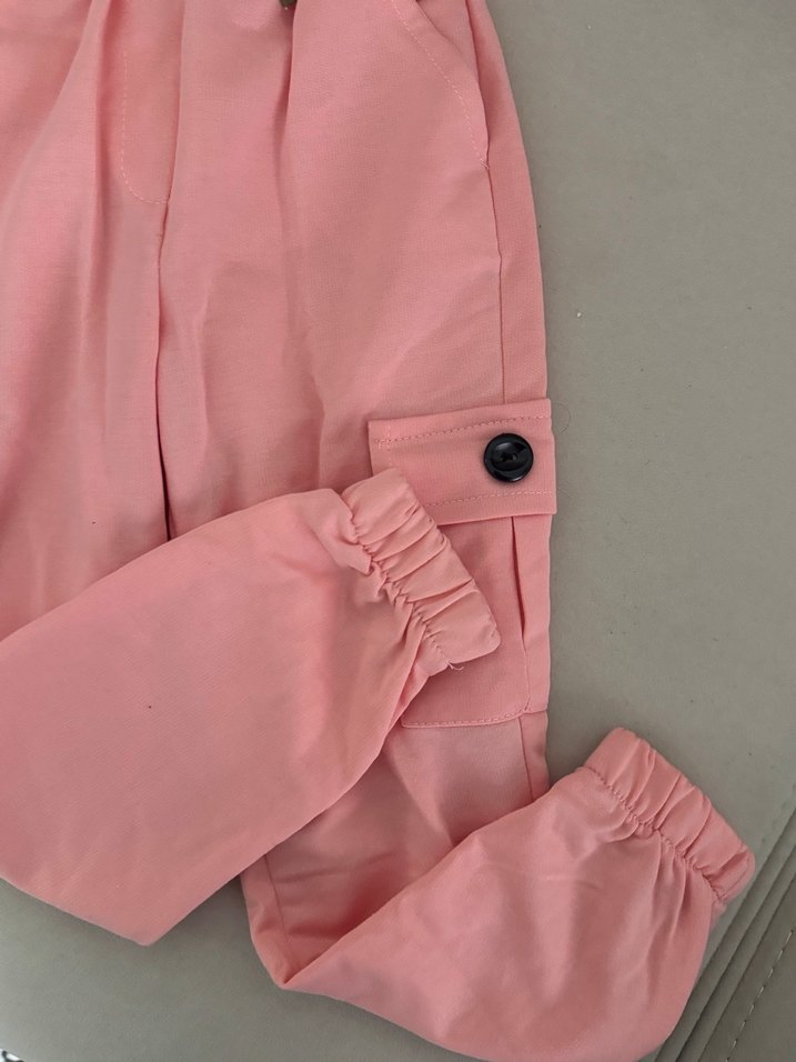 Pembe Mini Düğmeli Rahat Kesim çocuk pijama - Görsel 4