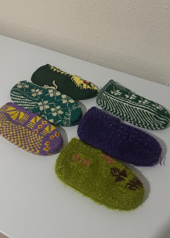 El Örgüsü Renkli Yumuşak Ev Patikleri - Görsel 2