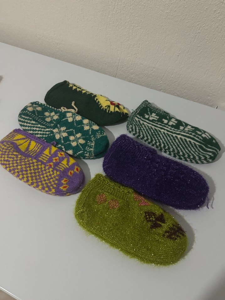 El Örgüsü Renkli Yumuşak Ev Patikleri - Görsel 2