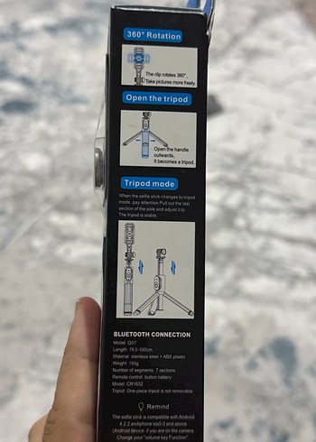 Bluetooth özellikli Q07 Siyah tripot - Görsel 2