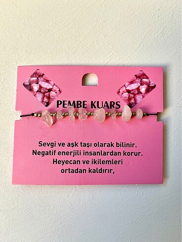 PEMBE KUVARS BİLEKLİK