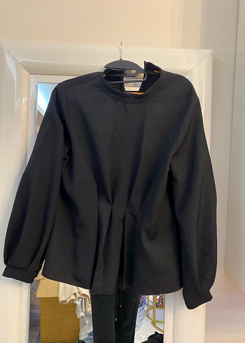 Kadın Keten Pileli Uzun Kollu Bluz. Renkleri mevcut - Görsel 5