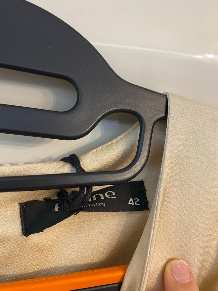 Bej Drapeli Uzun Kadın Abiye Elbise - Görsel 3