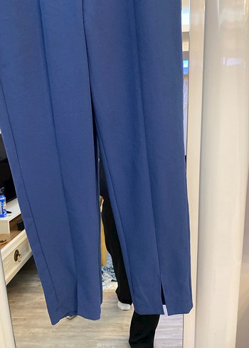 Kadın Mavi Uzun Kumaş Pantolon - Görsel 2