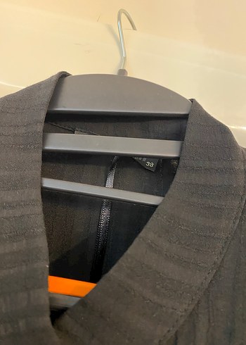 Düğmeli Siyah Uzun gömlek - Görsel 3