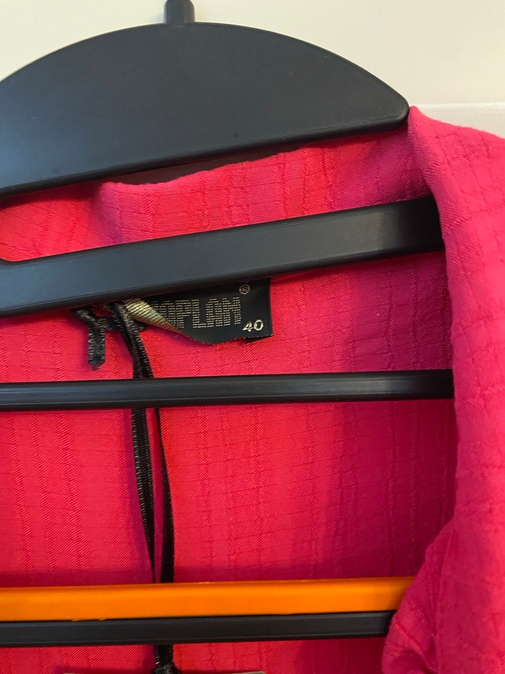 Pembe Uzun Keten Salaş Kadın Kaban - Görsel 3