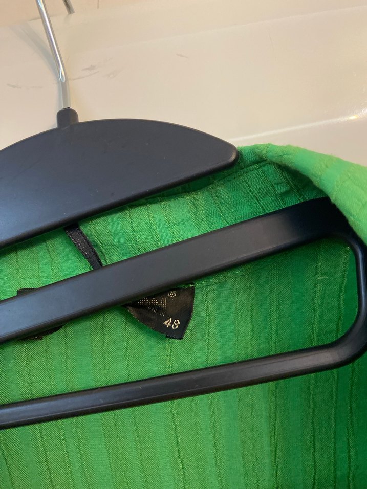 Yeşil Pliseli Uzun Keten Kadın Gömlek - Görsel 2