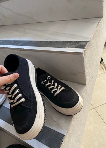 38 Beden Siyah Kadın Platform Spor Ayakkabı