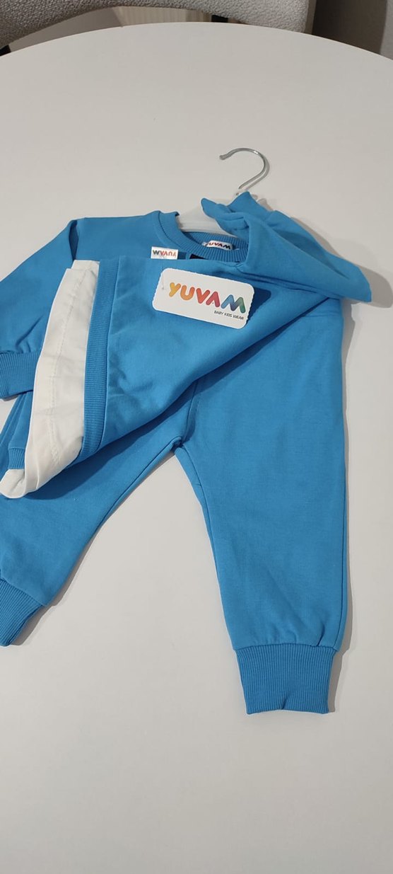 Mavi Uzun Kollu Mickey Baskılı Bebek Takımı - Görsel 4