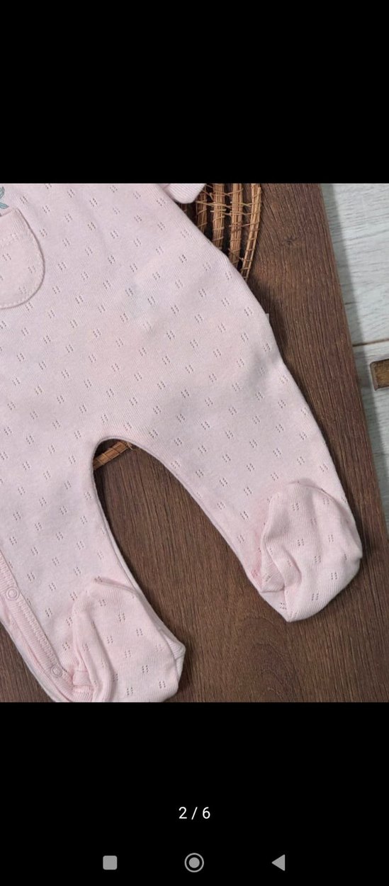 Düğmeli Nakışlı Pembe Bebek Tulum - Görsel 4