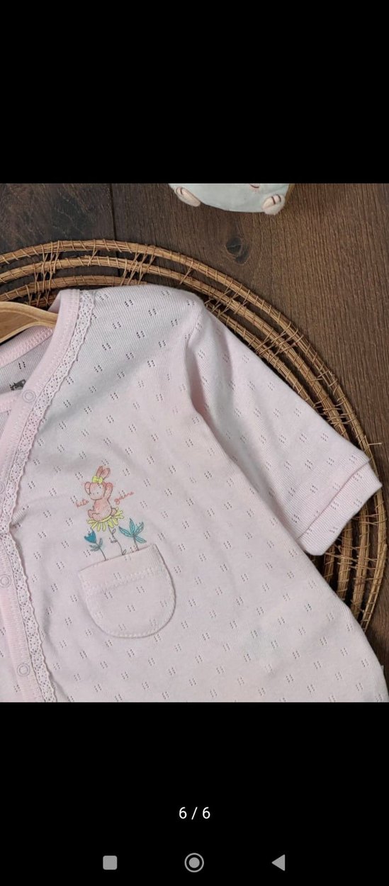 Dantel Detaylı Pembe Nakışlı Bebek Tulumu - Görsel 5