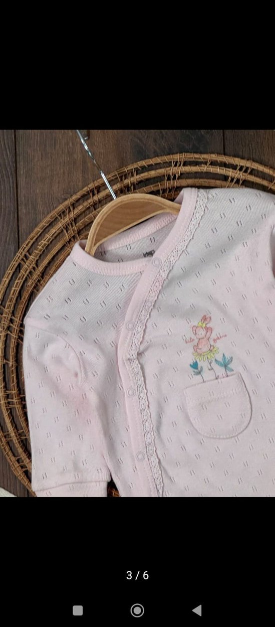 Pembe Nakışlı Kız Bebek Tulum - Görsel 5