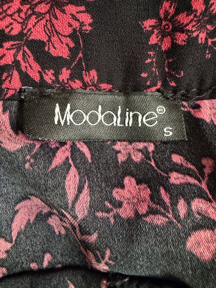 Bordo Çiçek Desenli Fırfırlı Midi Etek - Görsel 3