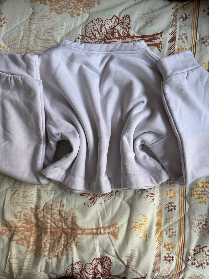 Beyaz Rahat Kesim Kadın Sweatshirt - Görsel 2