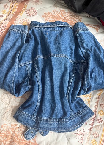 Kadın Lacivert Denim Ceket, Fermuarlı, Salaş Kesim - Görsel 2