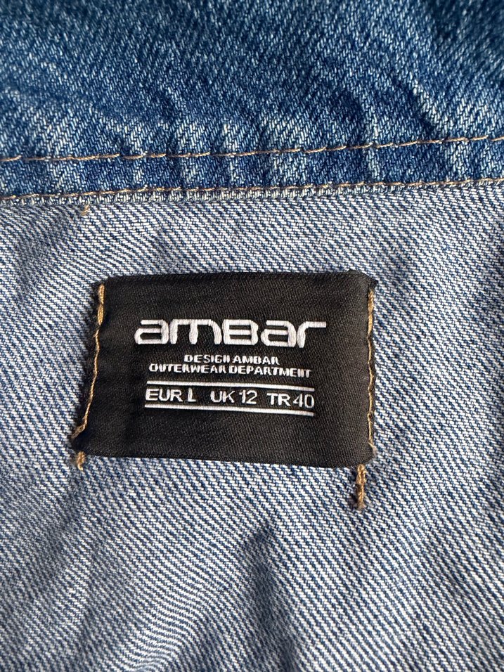 Kadın Lacivert Denim Ceket, Fermuarlı, Salaş Kesim - Görsel 3