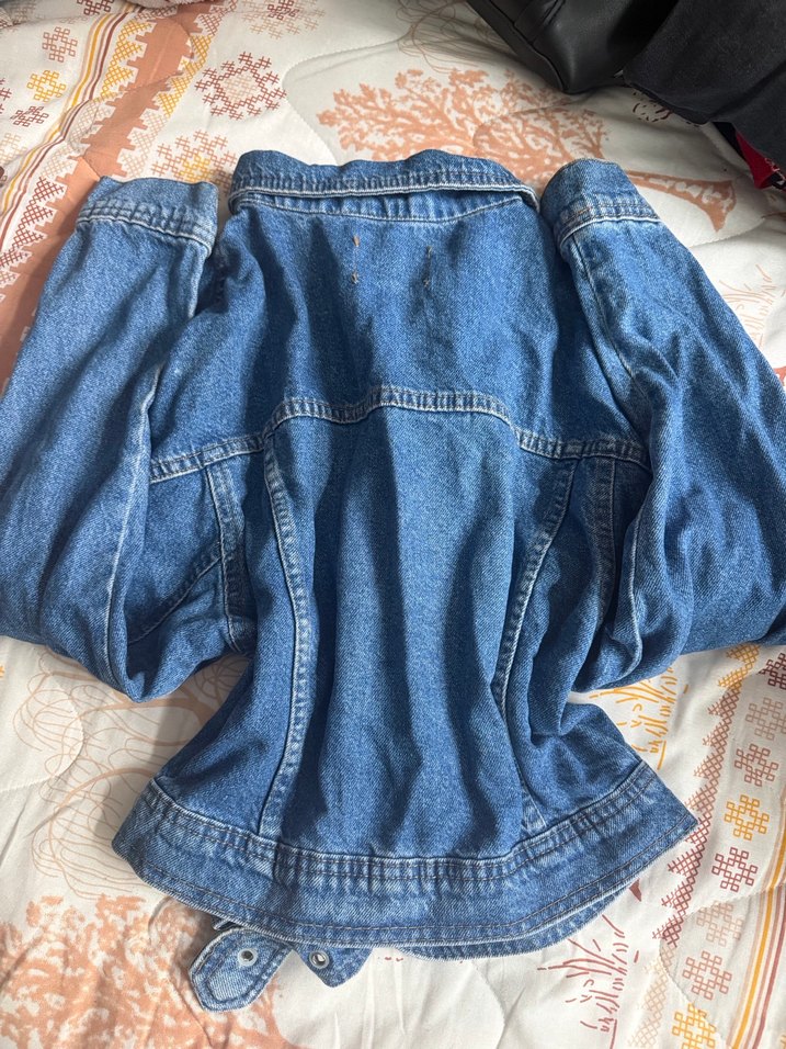 Kadın Lacivert Denim Ceket, Fermuarlı, Salaş Kesim - Görsel 2