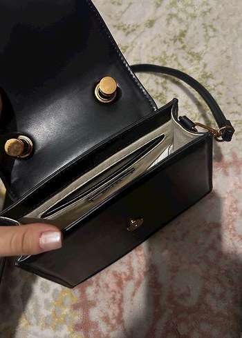 Klasik Siyah Deri Kadın Çanta - Görsel 3