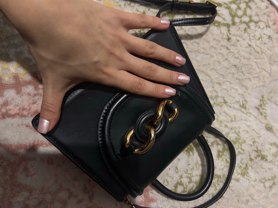 Klasik Siyah Deri Kadın Çanta - Görsel 4