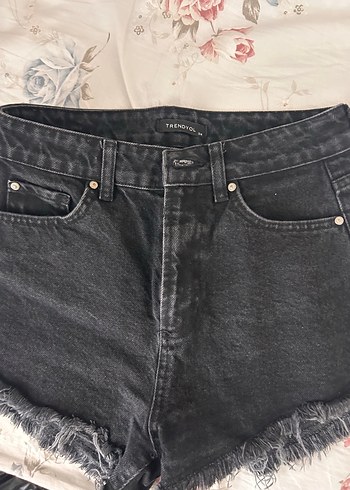 Siyah Mini Salaş Denim Şort - Görsel 2