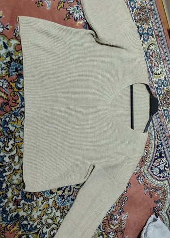 Kadın Bej Triko Bohem Uzun Kollu Kazak - Görsel 2