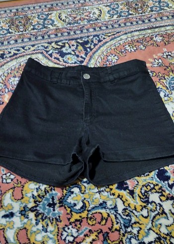 Siyah Bağcıklı Kadın Denim Şort - Görsel 2