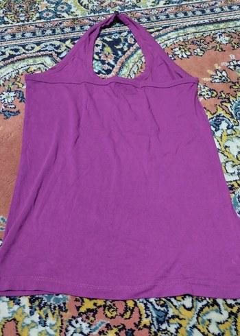 Mor Yüksek Yakalı Askısız Kadın crop - Görsel 2