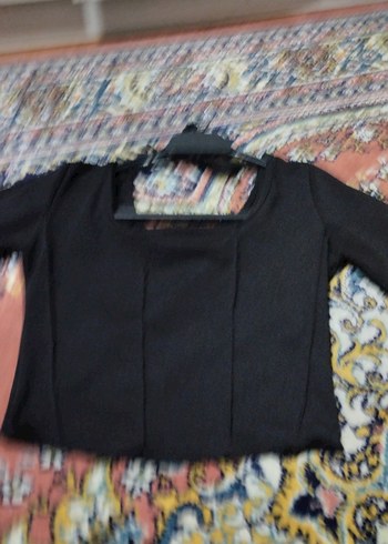 Kadın Siyah V Yaka Kemerli Bluz - Görsel 2