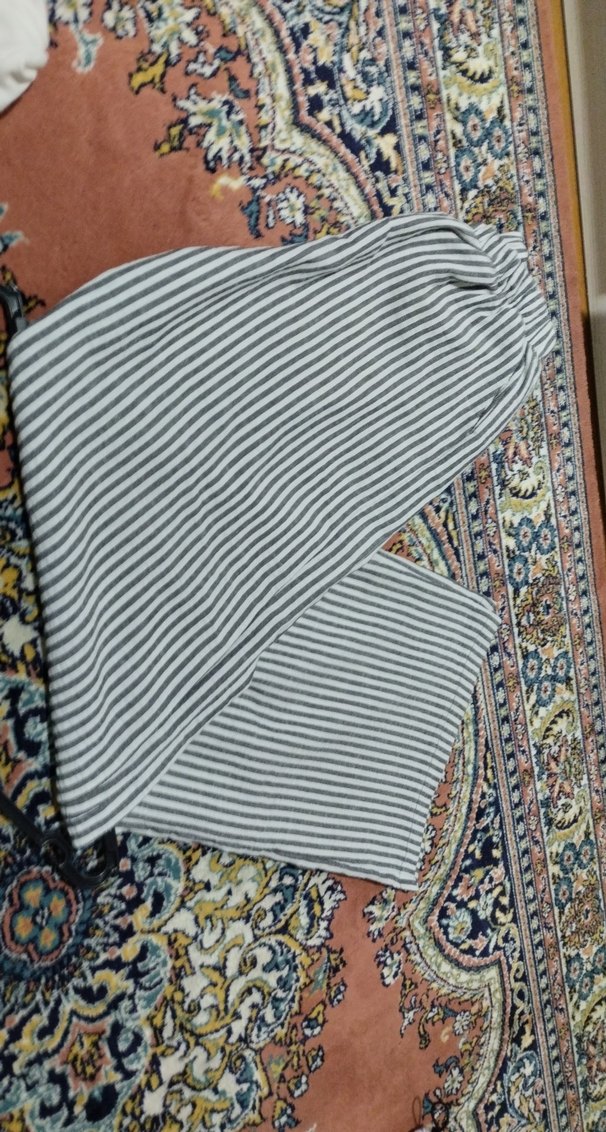 Bohem Gri Zebra Desenli Kadın Pantolon - Görsel 2