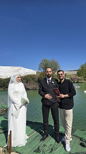 m Beden beyaz Renk Tesettür nikah elbisesi