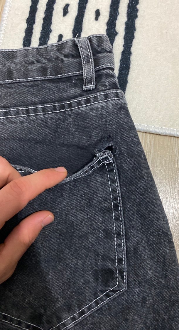 Gri Loose Fit Street Style erkek pantolon - Görsel 3