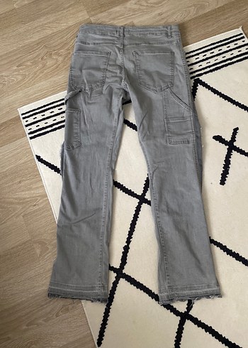 gri detaylı flared pantolon - Görsel 2