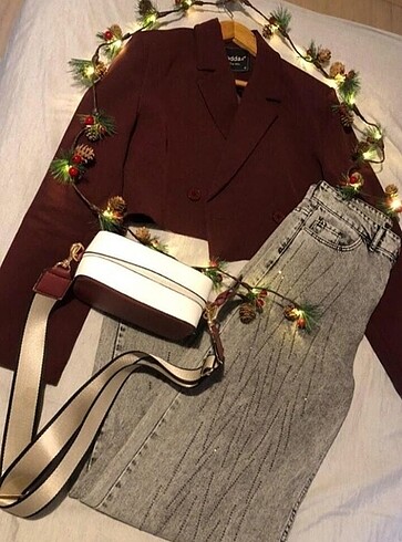 Crop blazer ceket