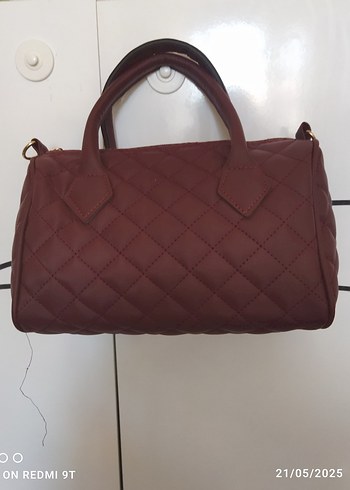 Bordo Deri Kadın El Çantası